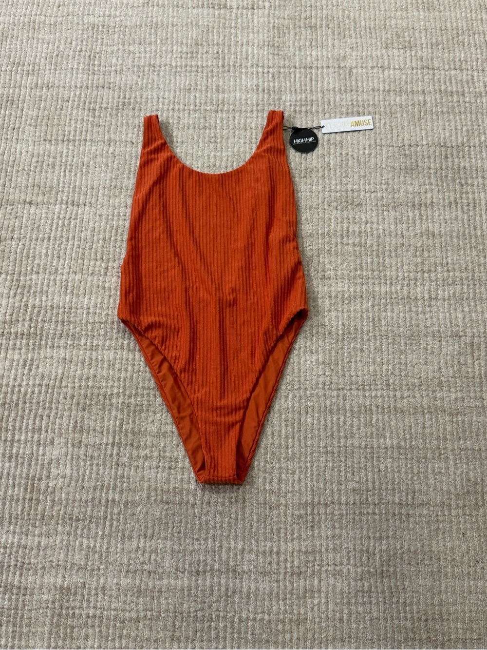 NWT Amuse Society Reversible Burnt Orange Ribbed One Piece 🍑